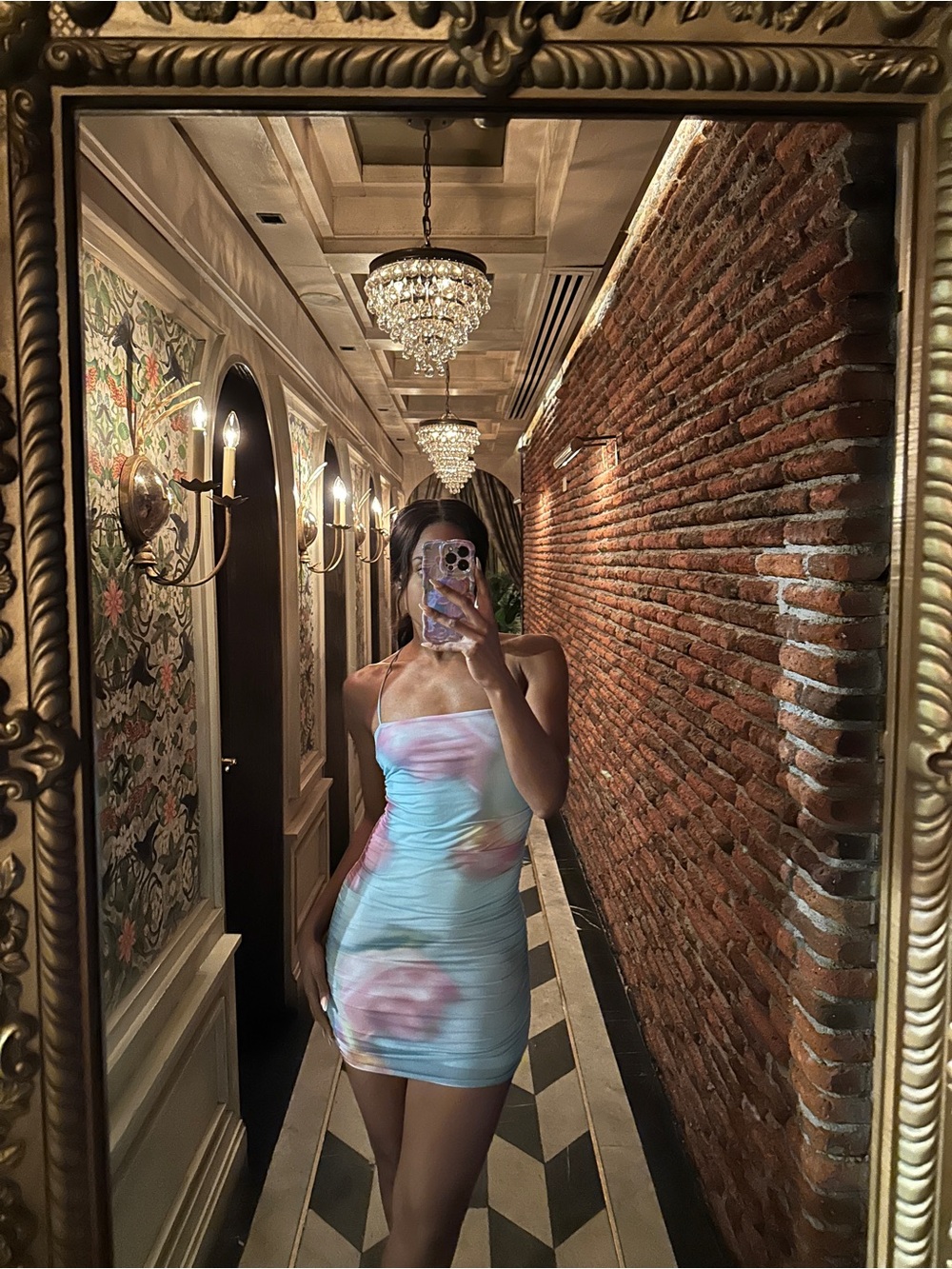 Women’s Pastel Floral Bodycon Slip Dress